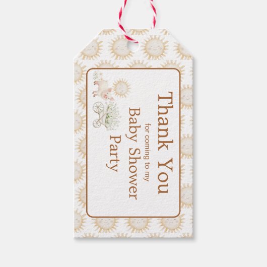 Schattige Boerderij Barn Baby shower Cadeaulabel (Voorkant)