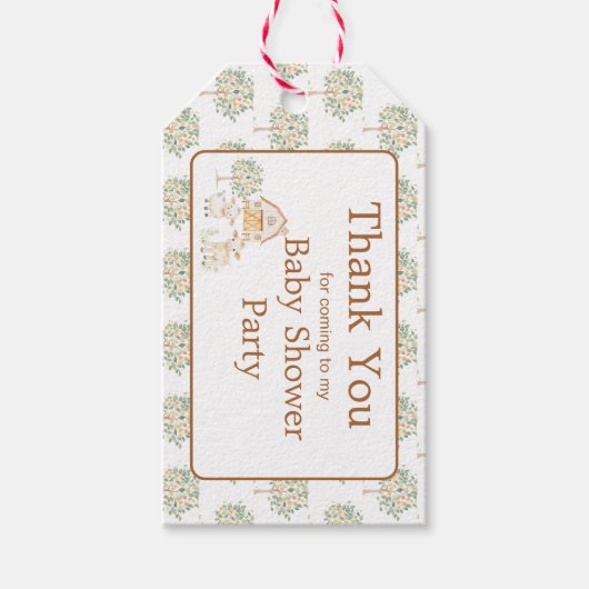 Schattige Boerderij Barn Baby shower Cadeaulabel (Voorkant)