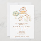 Schattige Boerderij Barn Baby shower Kaart (Voorkant)