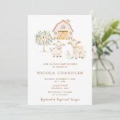 Schattige Boerderij Barn Baby shower Kaart (Staand voorkant)