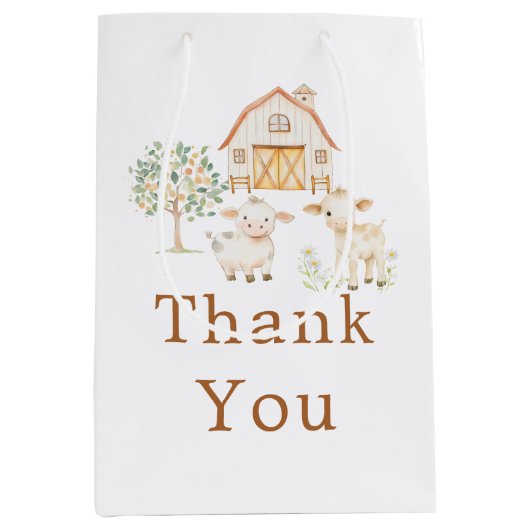 Schattige Boerderij Barn Baby shower Medium Cadeauzakje (Voorkant)