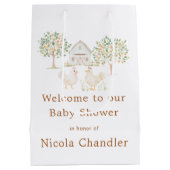 Schattige Boerderij Barn Baby shower Medium Cadeauzakje (Achterkant)