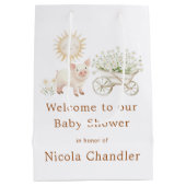 Schattige Boerderij Barn Baby shower Medium Cadeauzakje (Achterkant)