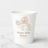 Schattige Boerderij Barn Baby shower Papieren Bekers (Voorkant)