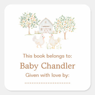 Schattige Boerderij Barn Baby shower Vierkante Sticker