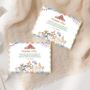 Schattige Boerderij Barnyard Verjaardag Bedankt