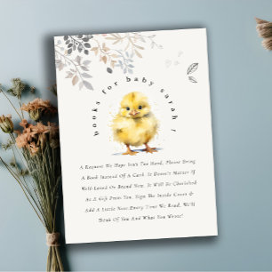 Schattige Boerderij Chick Bloemen Boeken voor Baby Informatiekaartje