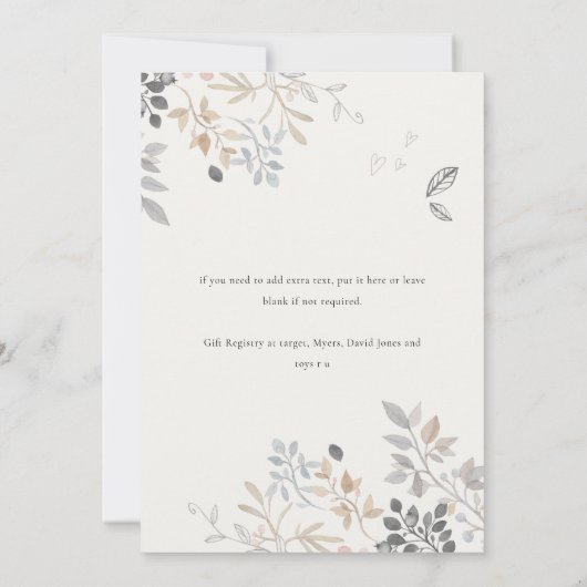 Schattige Boerderij Chick Blush Meisje Bloemen Bab Kaart (Achterkant)