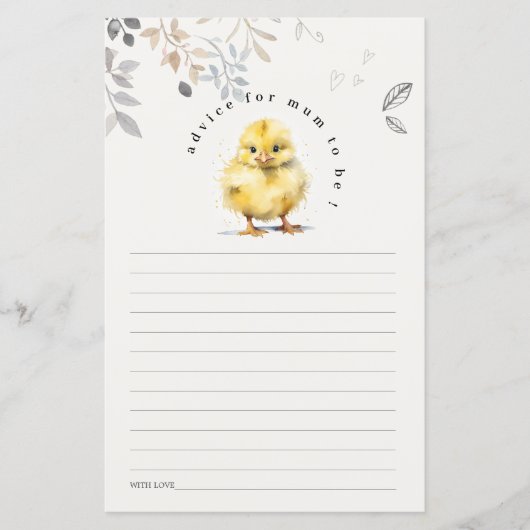 Schattige Boerderij Chick Floral advies voor moede (Voorkant)