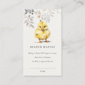 Schattige Boerderij Chick Floral Diaper Raffle Bab Informatiekaartje (Voorkant)