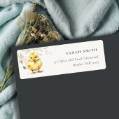 Schattige Boerderij Chick Waterverf Bloemen Adres Etiket