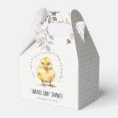 Schattige Boerderij Chick Waterverf Bloemen Baby s Bedankdoosjes (Achterkant)