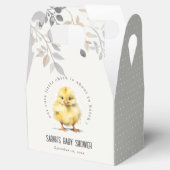 Schattige Boerderij Chick Waterverf Bloemen Baby s Bedankdoosjes (Geopend)