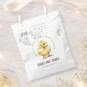 Schattige Boerderij Chick Waterverf Bloemen Baby s Bedankzakje (Geknipt)