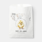Schattige Boerderij Chick Waterverf Bloemen Baby s Bedankzakje (Voorkant)