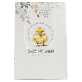 Schattige Boerderij Chick Waterverf Bloemen Baby s Medium Cadeauzakje (Voorkant)