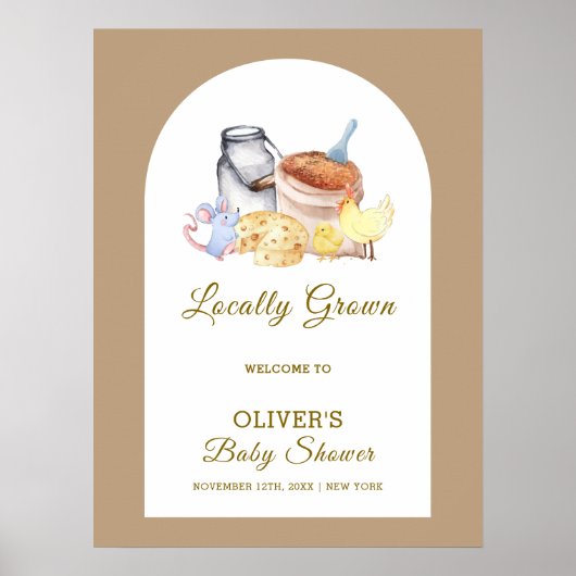 Schattige Boerderij Chicken Mouse Baby shower Welk Poster (Voorkant)