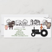 Schattige Boerderij, dieren en tractorverjaardag Kaart (Achterkant)