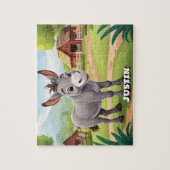 Schattige Boerderij Donkey gepersonaliseerd Legpuzzel (Verticaal)