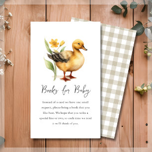 Schattige Boerderij Duck Book Request Baby shower Informatiekaartje
