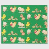 Schattige Boerderij en huisdieren Cadeaupapier (Vlak)