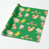 Schattige Boerderij en huisdieren Cadeaupapier (Uitgerold)