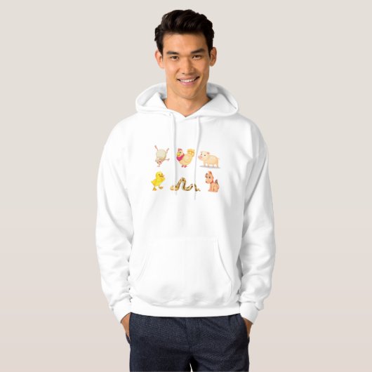 Schattige Boerderij en huisdieren Hoodie (Voorkant volledig)