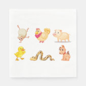 Schattige Boerderij en huisdieren Servet (Voorkant)