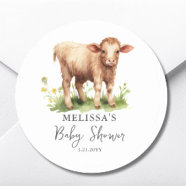 Schattige Boerderij Koe Baby shower voor Sticker
