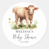 Schattige Boerderij Koe Baby shower voor Sticker (Voorkant)