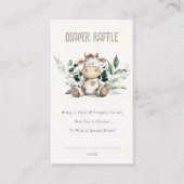 Schattige Boerderij Koe Bladblad Luier Raffle Baby Informatiekaartje (Voorkant)