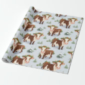 Schattige Boerderij Koe Kerstmis Cadeaupapier (Uitgerold)