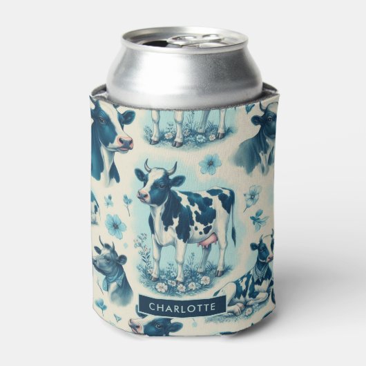  Schattige Boerderij Koe Naadloos Blikjeskoeler (Blikje Voorkant)