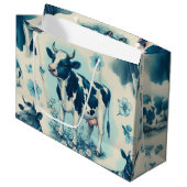  Schattige Boerderij Koe Naadloos Groot Cadeauzakje (Voorkant Gekanteld)