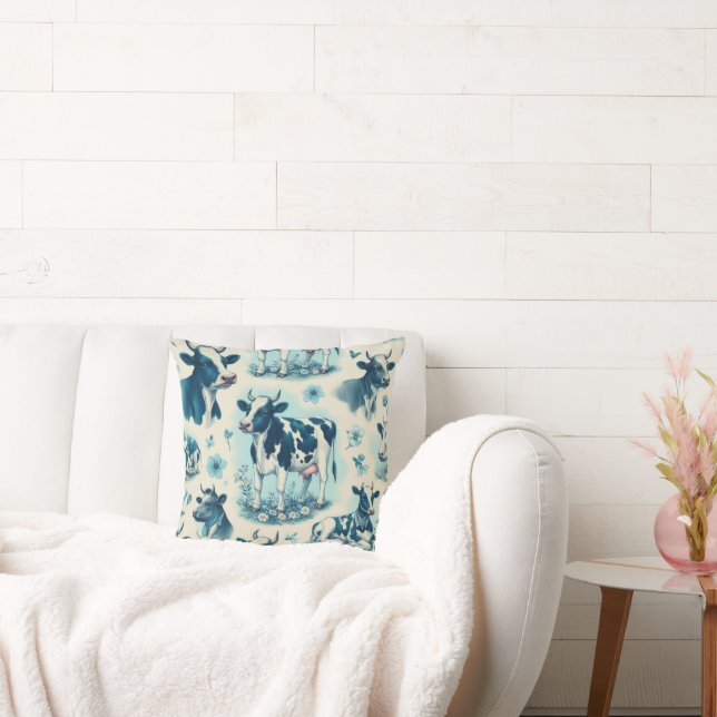  Schattige Boerderij Koe Naadloos Kussen (Bank)