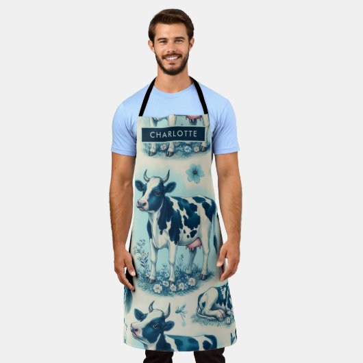  Schattige Boerderij Koe Naadloos Schort (Gedragen)