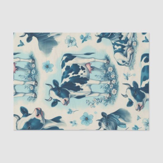  Schattige Boerderij Koe Naadloos Tissuepapier (Voorkant)