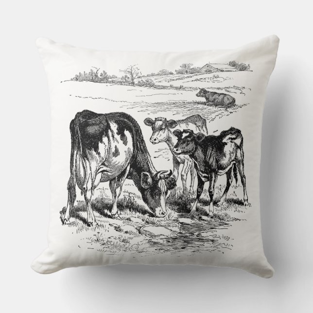 Schattige  Boerderij Land koeien decor Kussen (Voorkant)