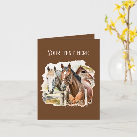 Schattige Boerderij paardenliefhebbers Bericht toe Kaart (Gele Bloem)