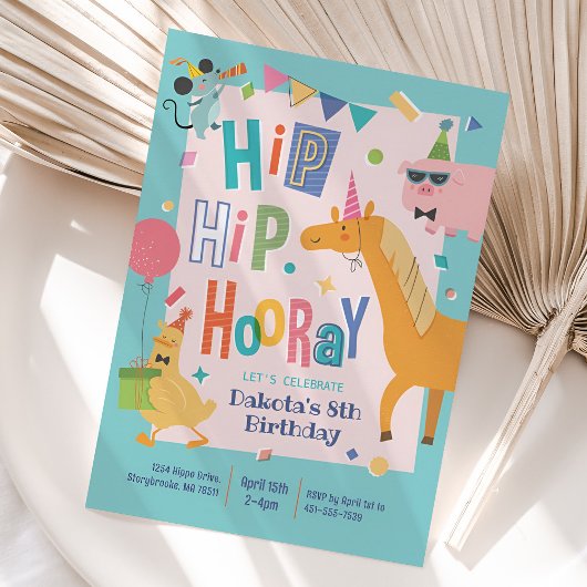 Schattige Boerderij Party Animal Birthday Invitati Kaart