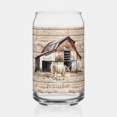 Schattige Boerderij schapenliefhebbers Voeg naam t Blikvorm Glas (Voorkant)
