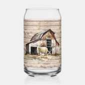 Schattige Boerderij schapenliefhebbers Voeg naam t Blikvorm Glas (Achterkant)