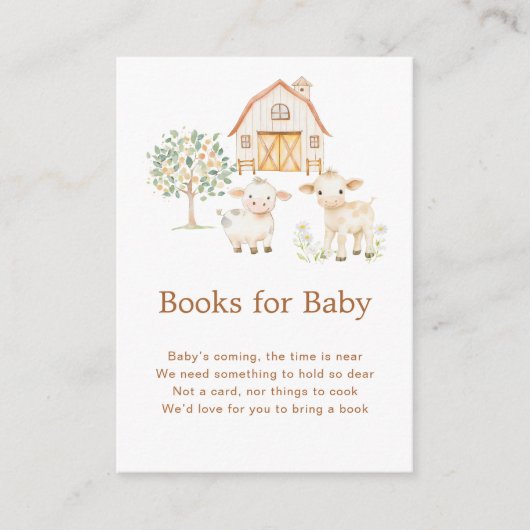Schattige Boerderij Schuur Baby shower Boeken voor Informatiekaartje (Voorkant)