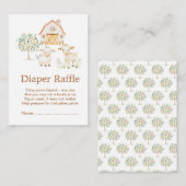 Schattige Boerderij Schuur Baby shower Luier Raffl Informatiekaartje (Voorkant / Achterkant)
