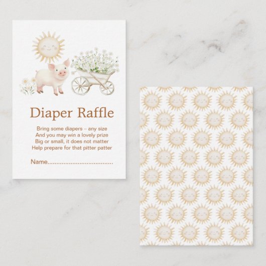 Schattige Boerderij Schuur Baby shower Luier Raffl Informatiekaartje (Voorkant / Achterkant)