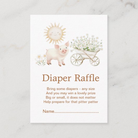 Schattige Boerderij Schuur Baby shower Luier Raffl Informatiekaartje (Voorkant)