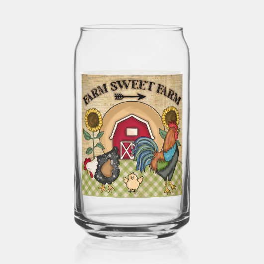 Schattige boerderij Sweet Farmhouse Blikvorm Glas (Voorkant)