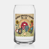 Schattige boerderij Sweet Farmhouse Blikvorm Glas (Achterkant)