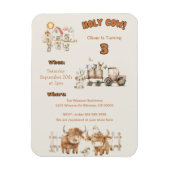 Schattige Boerderij Thema Verjaardagsfeest Jongen  Magneet (Verticaal)