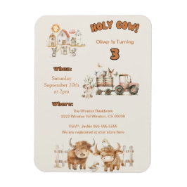Schattige Boerderij Thema Verjaardagsfeest Jongen  Magneet